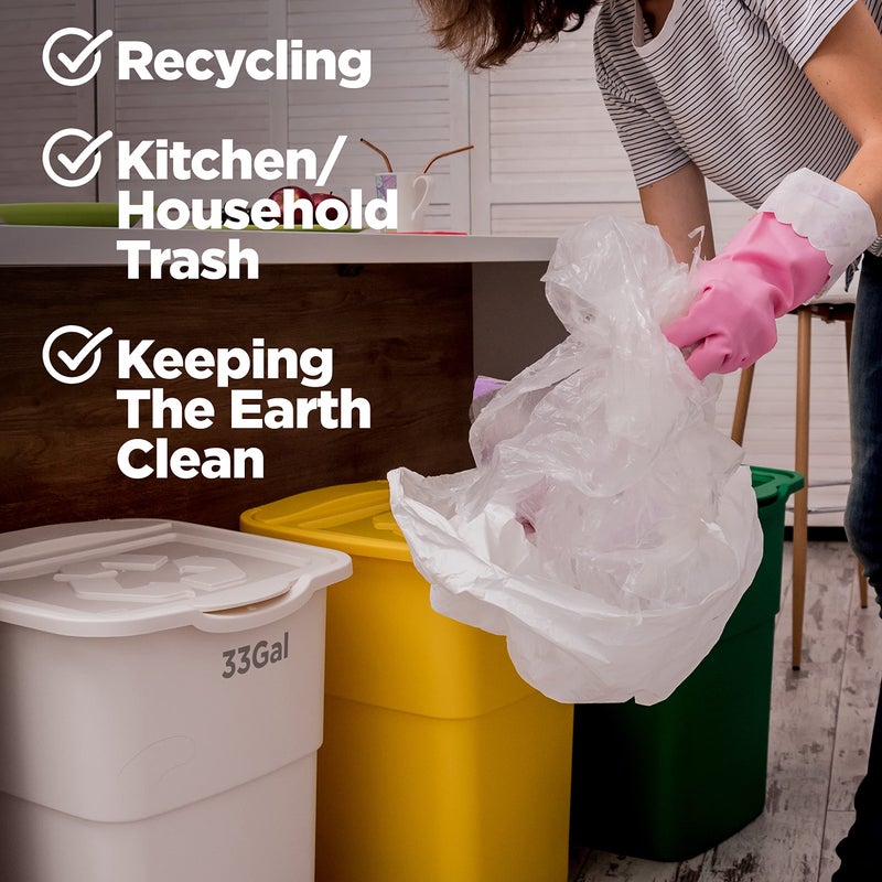ToughBag 30-33 Gallon Clear Trash Bags Heavy Duty (250 COUNT) - Clear Recycling Garbage Bags 30+ Gallon, 32 Gallon - Made in USA - Image 5