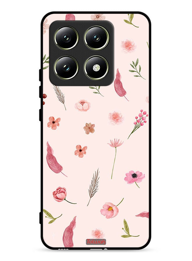 Tolwak Xiaomi 14T 5G Protective Case Cover Leaves And Roses Pattern - Image 1