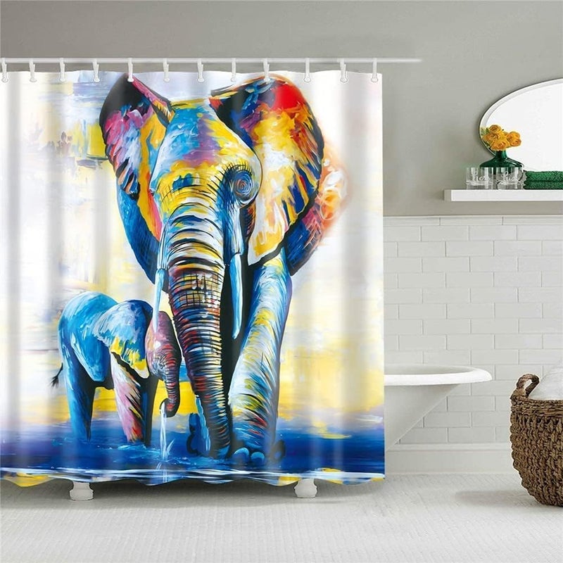 Bathroom Bathtub Shower Curtain Waterproof Antibacterial, Stylish Random Design Bath Curtain with Unique Colors, Durable Mold Resistant Bathroom Shower Liner for Splash Protection - Image 2