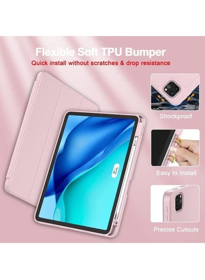 TIGER New iPad Pro 11 Inch Case 2022 4th Gen / 2021 3rd Gen / 2020 2nd Gen – Smart Folio Cover with Apple Pencil 2nd Gen Holder & Charging Support, Auto Wake/Sleep, Touch ID Compatible, Slim Stand Case for iPad Pro 11" (Pink), Lightweight & Protective - Image 3