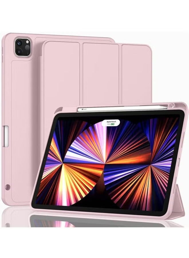 TIGER New iPad Pro 11 Inch Case 2022 4th Gen / 2021 3rd Gen / 2020 2nd Gen – Smart Folio Cover with Apple Pencil 2nd Gen Holder & Charging Support, Auto Wake/Sleep, Touch ID Compatible, Slim Stand Case for iPad Pro 11" (Pink), Lightweight & Protective - Image 1