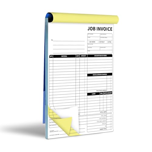 IMXYO Carbonless Work Order Forms,7.5 x 11 inches Invoices for Small Business,Sales Order Book with Backing Board, 2-Part Receipt with Carbon Copy, 50 Sets - Image 1