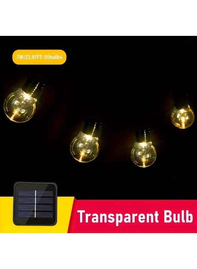 Outdoor Solar String Lights 7M 20 Bulbs For Garden Terrace Balcony Patio - Image 1