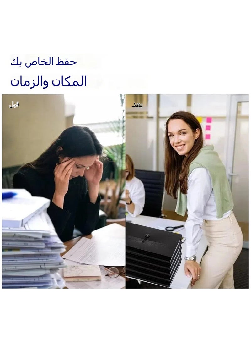 general Extended File Manager Folder, 13 Pocket Accordion Folders, Tabbed & Elastic Closure - A4 File Rack for Home, School, Office & Travel - Image 2