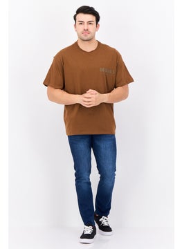 Originals by Brooklyn Cloth Men Crew Neck Short Sleeve Brand Logo T-Shirts, Brown  - Image 2