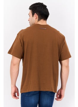 Originals by Brooklyn Cloth Men Crew Neck Short Sleeve Brand Logo T-Shirts, Brown  - Image 4