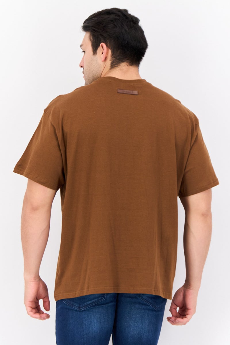 Originals by Brooklyn Cloth Men Crew Neck Short Sleeve Brand Logo T-Shirts, Brown - Image 4