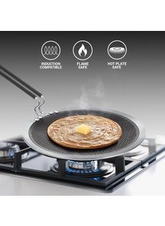 MILTON Pro cook MILTON Pro cook Triply Hexa Tech Induction Stainless Steel Concave Tawa26 cmSilverHoneycomb NonStick StructureSturdyHandleFood GradeFlame Hot Plate SafeMetal Spoon Friendly3 Years Warranty  - Image 2