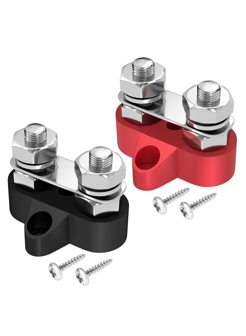 Loquat 5/16 Bus Bar 12V 200A Battery Power Distribution Terminal Block M8 Dual Studs Junction Block Post PositiveNegative Busbar for Auto Car Marine Boat - Image 1