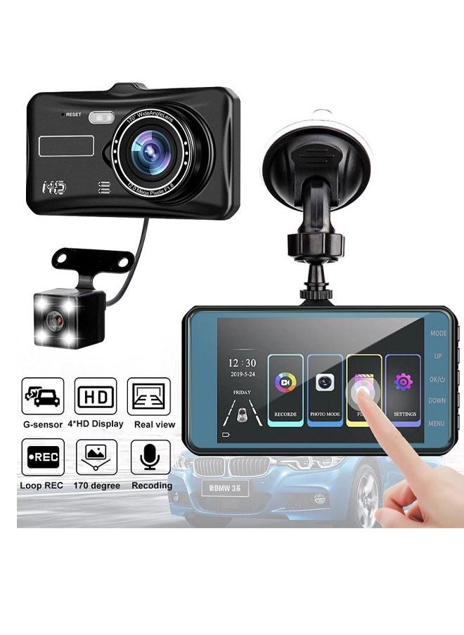4LCD Touch Screen Driving Recorder 1080P Dual Lens vehicle blackbox DVR