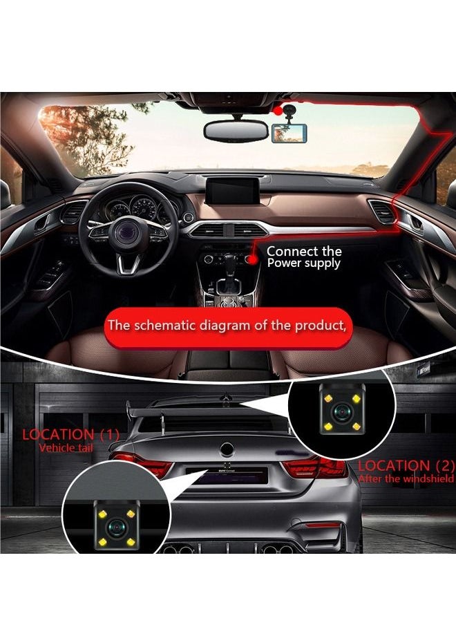 4LCD Touch Screen Driving Recorder 1080P Dual Lens vehicle blackbox DVR
