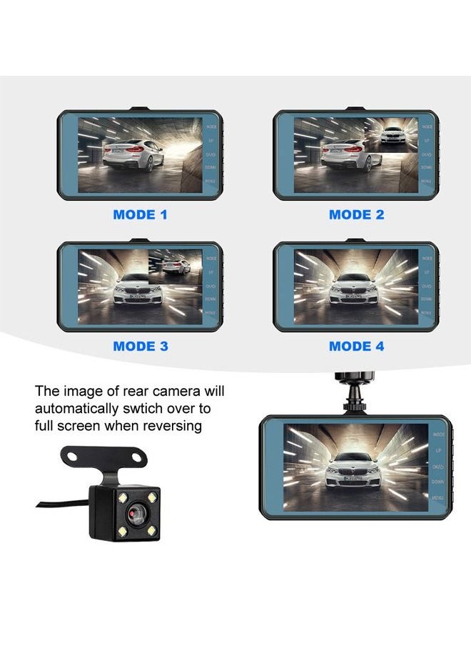 4LCD Touch Screen Driving Recorder 1080P Dual Lens vehicle blackbox DVR