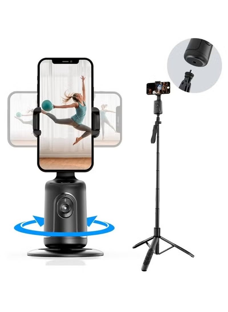 TIGER - Auto Face Tracking Tripod – 360° Rotation Smart Tracking Phone Holder, Gesture Control, No App Required, Rechargeable Camera Mount with Remote for Video Recording & Live Streaming - Image 1