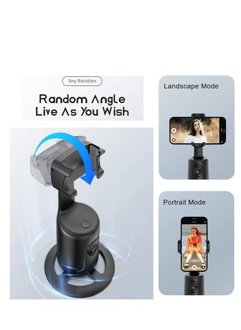 TIGER - Auto Face Tracking Tripod – 360° Rotation Smart Tracking Phone Holder, Gesture Control, No App Required, Rechargeable Camera Mount with Remote for Video Recording & Live Streaming - Image 1