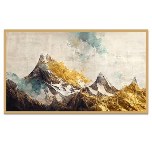 DEKORSTATION The Golden Mountain Beautiful Printed wall Decor Floating Frame Canvas Wall Painting for Home and Office Decor (18 Inch L x 12 Inch H) - Image 2