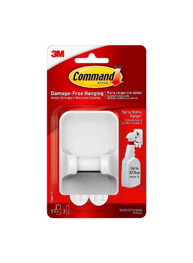Command Spray Bottle Hanger with 2 Straps White 17.2 x 9.8 x 4.4 cm UU011300173  - Image 1