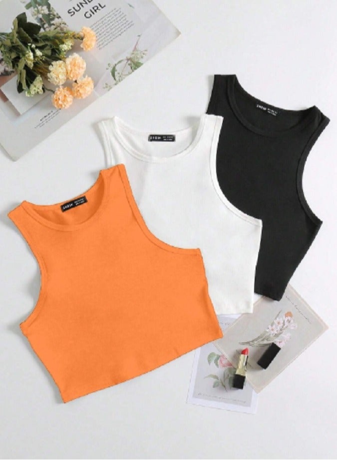 Shein SHEIN MOOSTA Solid Color Sleeveless Top  - Image 1