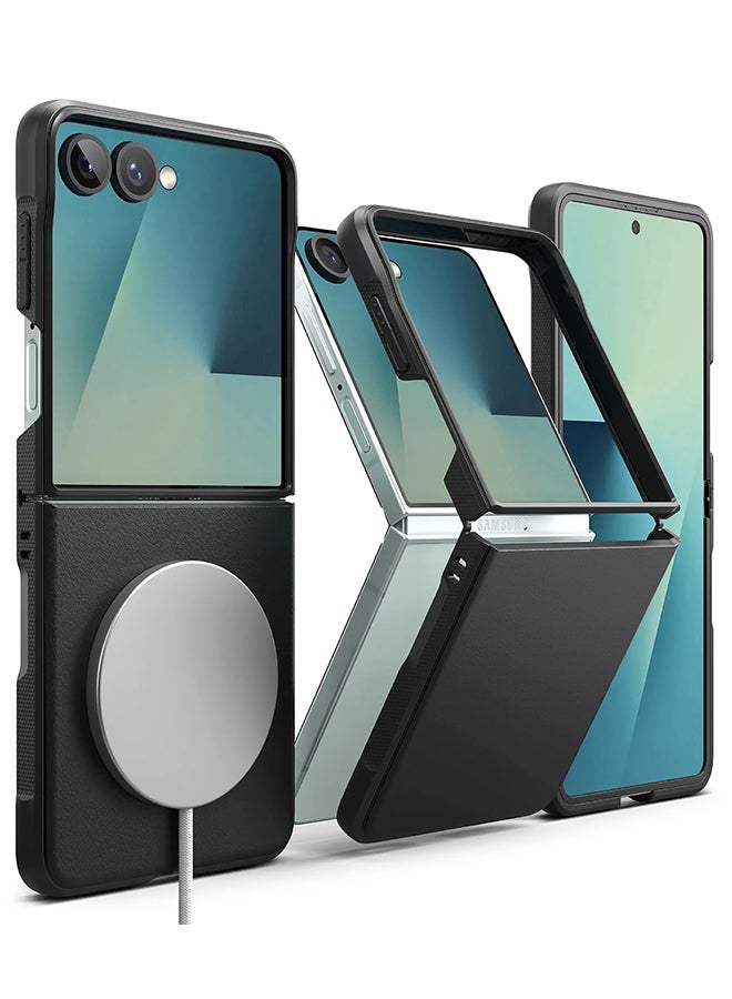 Ringke Onyx Magnetic For Samsung Galaxy Z Flip 7 Case Enhanced Grip Tough Flexible TPU Shockproof Rugged TPU Bumper Drop Protection Phone Cover - Black - Image 1