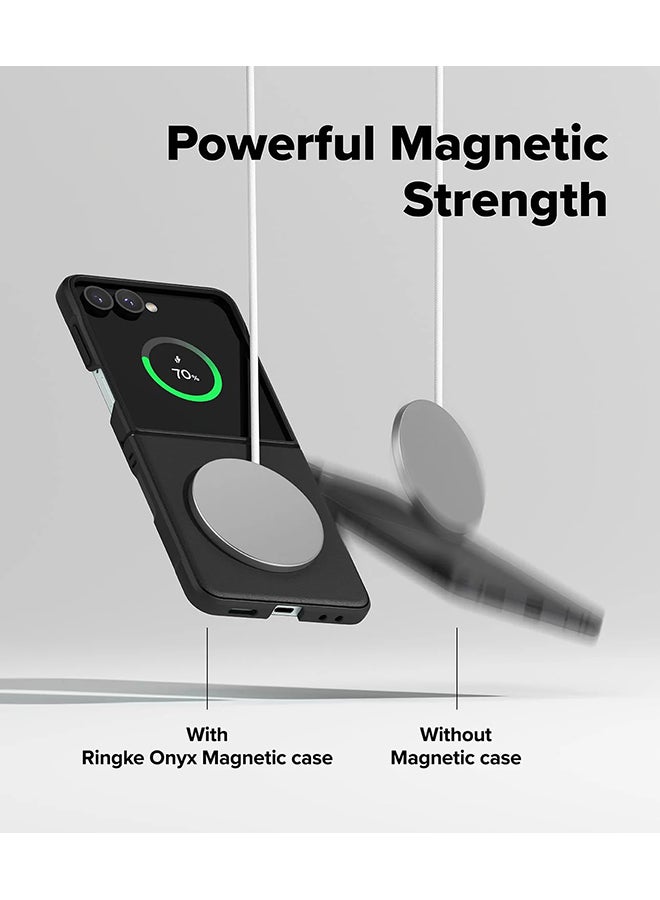 Ringke Onyx Magnetic For Samsung Galaxy Z Flip 7 Case Enhanced Grip Tough Flexible TPU Shockproof Rugged TPU Bumper Drop Protection Phone Cover - Black - Image 4