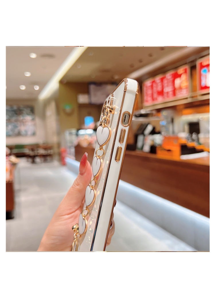 PINKSAMA Phone Case For IPhone 15 Pro, Love Wrist Bracelet Cute Girl Phone Case Soft Cushioning Silicone Shockproof Band Phone Case For IPhone 15 Pro White - Image 4