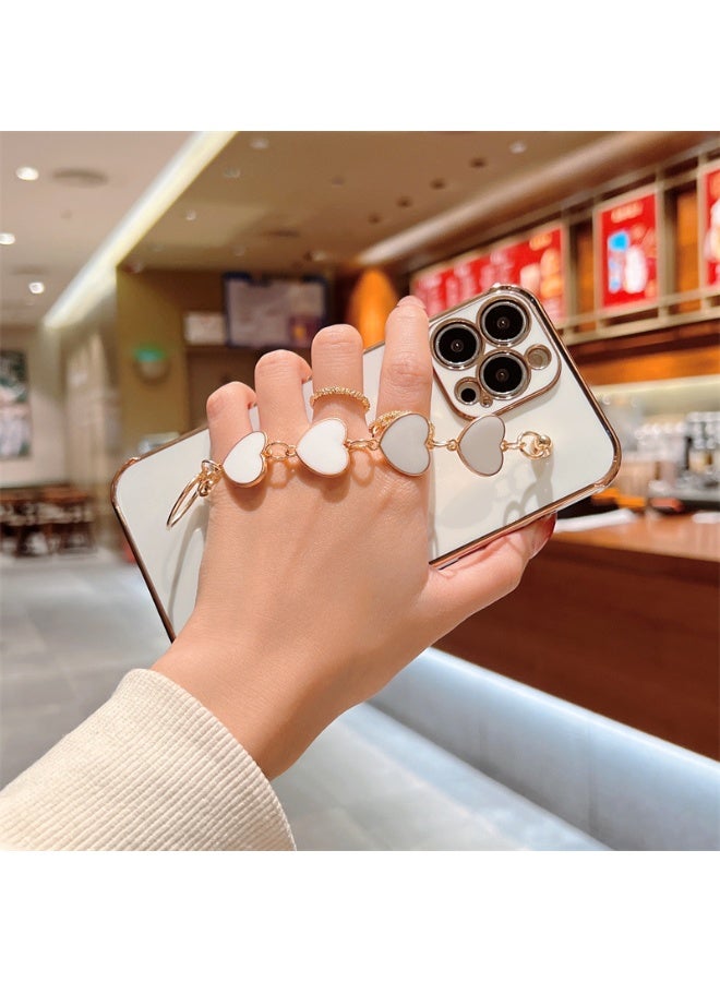 PINKSAMA Phone Case For IPhone 15 Pro, Love Wrist Bracelet Cute Girl Phone Case Soft Cushioning Silicone Shockproof Band Phone Case For IPhone 15 Pro White - Image 2