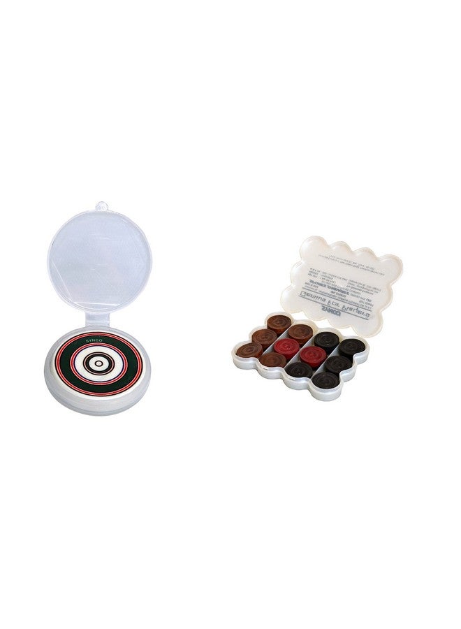 Synco Wooden Carrom Coins Set with Carrom Striker Professional 15g Combo Set, Assorted Color (Gem Striker with Platinum Coins),for adult - Image 1