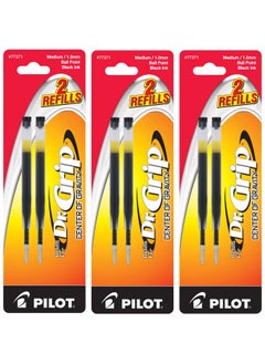 Dr. Grip Center Of Gravity Ballpoint Pen Refills, Medium Point, Black Ink, 3 Packs Of 2 Refills (6 Refills Total)