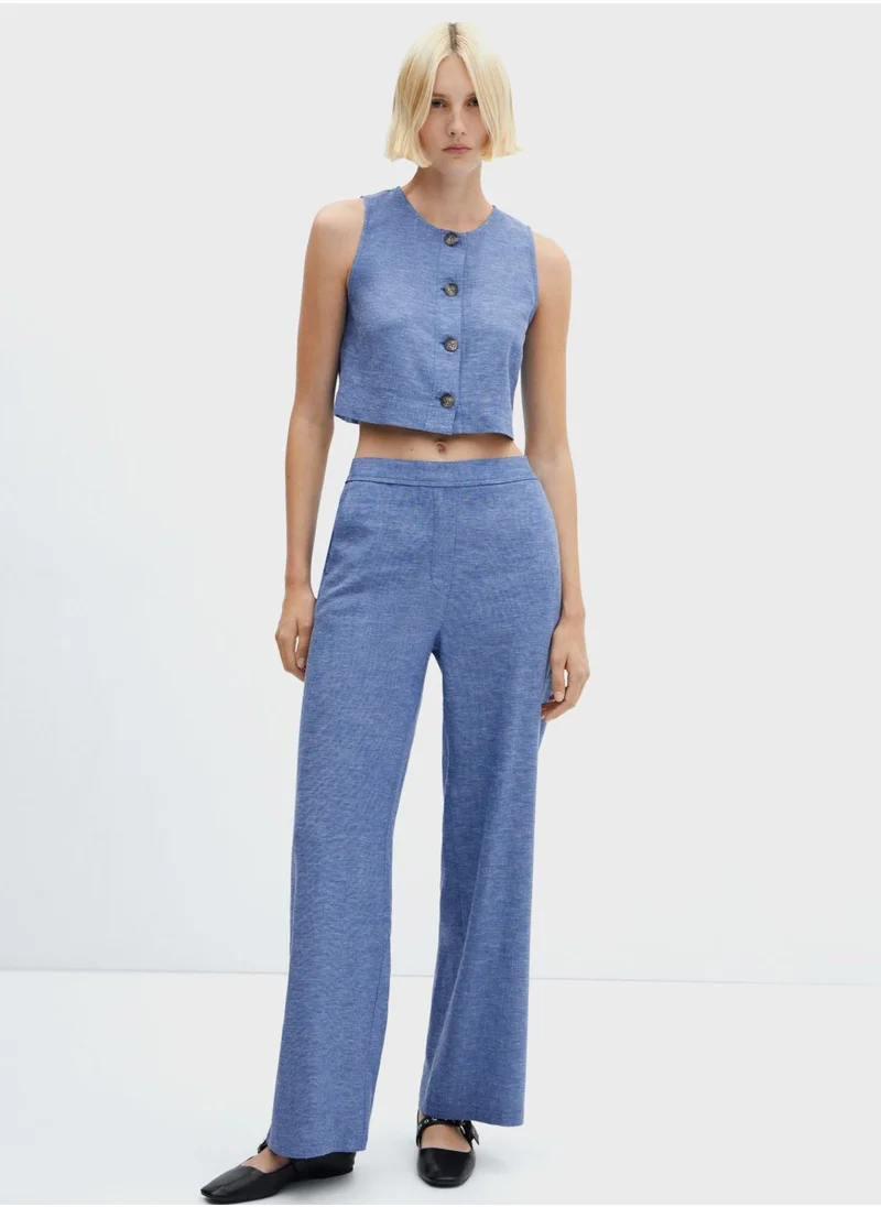 مانجو Button Down Crop Top