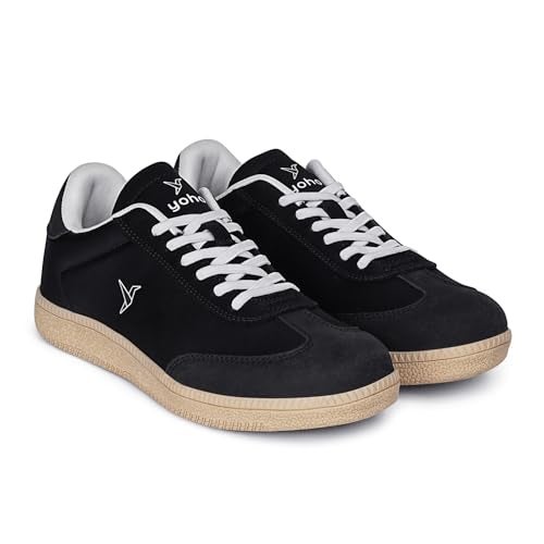 YOHO Quoi Sneakers for Women | Stylish Casual Shoes | Comfortable Fit | Vibrant Colours | Cushioned Insole | Mighty Black - UK 6 - Image 1