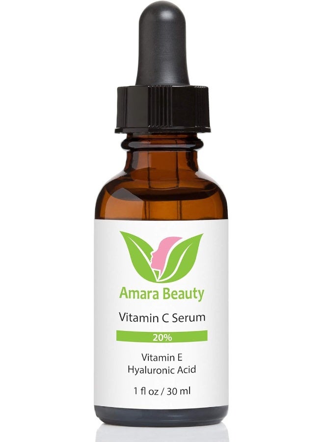 Amara Beauty Amara Organics Vitamin C Serum for Face 20% with Hyaluronic Acid and Vitamin E - Image 3