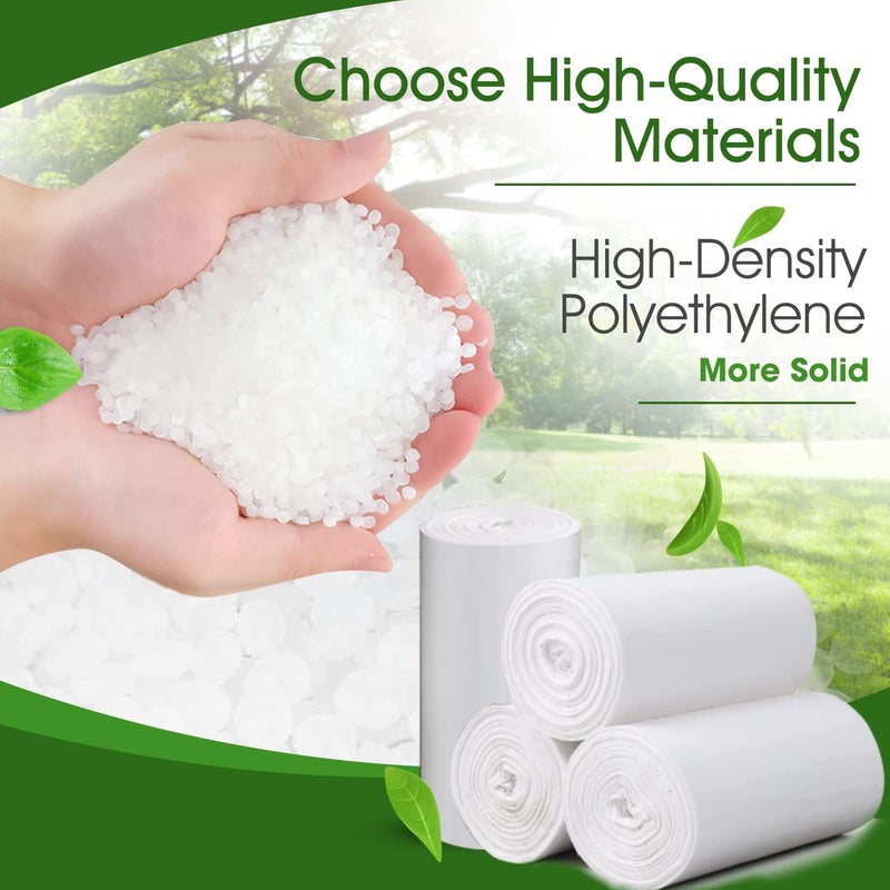 Charmount Small Trash Bags - 180 (Counts) 4 Gallon Garbage Bags for Bathroom, Kitchen, Office and Bedroom, 4 Gallon Unscented White Trash Bag … - Image 5