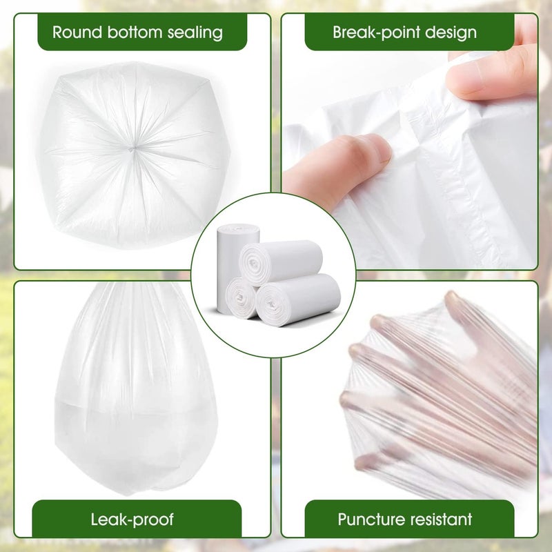 Charmount Small Trash Bags - 180 (Counts) 4 Gallon Garbage Bags for Bathroom, Kitchen, Office and Bedroom, 4 Gallon Unscented White Trash Bag … - Image 4