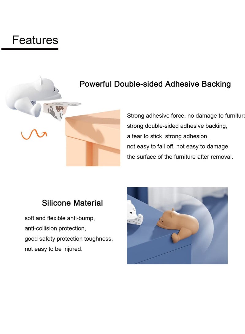 Excefore 4 PCS Lovely Bear Corner Protector, Soft, Corner Protectors Child Safety, Soft Silicone Table Corner Protectors for Baby - Image 4