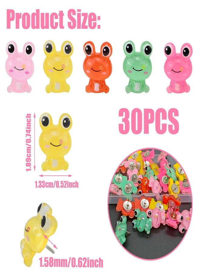 LLDYNW 30 pcs Frog Push Pins Animal Thumbtacks Cork Board Pushpins for Photos Memo Wall Offices Drawing Pins - Image 2