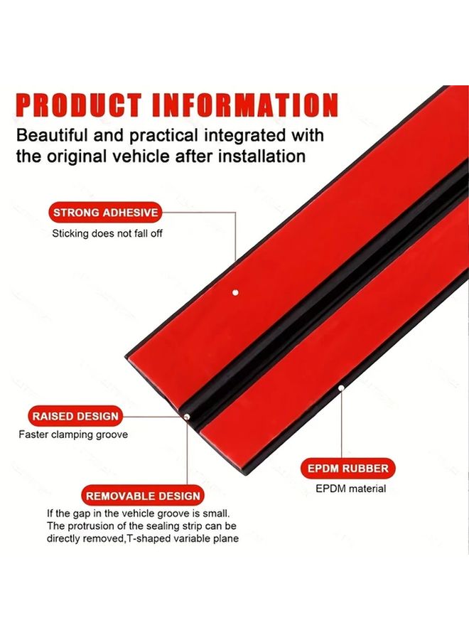 30mm T Shaped Seal Strip Waterproof Dustproof for Car Windshield Sunroof 4m - Image 2
