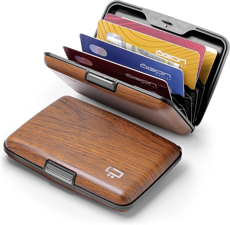 حافظة بطاقات ألومنيوم مع قفل معدني، حماية RFID من الاحتيال وإزالة المغنطة، محفظة مدمجة، موديل Smart Case STOCKHOLM (تأثير سيكويا) - Image 2