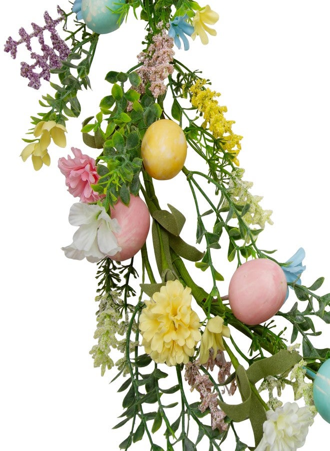 VGIA 6Ft Easter Egg Garland Easter Decorations Spring Flower Garland for Mantle Gifts Home Decor Wall Window Table - Image 4
