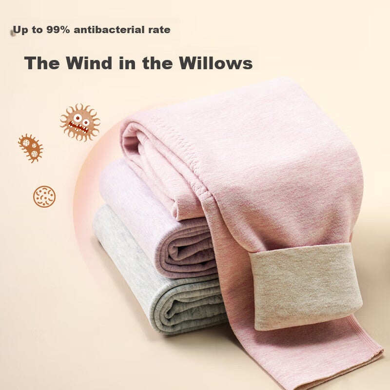 JD Jing Zao Jiusuiban Children's Warm Pants, Girls' Autumn And Winter Mid-Thick Fleece-Lined Pants with Cashmere And Silk Cotton, for Older Children's Thermal Underwear - Image 4