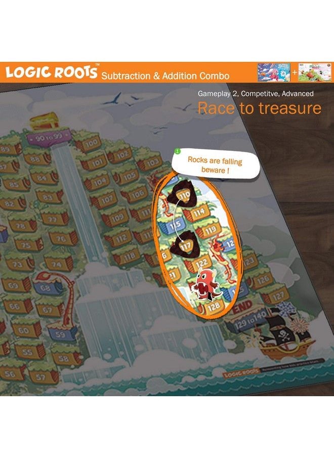 Logic Roots Addition And Subtraction Games Pack Of 2 Cloud Hoppers & Mountain Raiders Math Board Games And Stem Toys For 7 Year And Up Gift For Kids (Girls & Boys) Homeschoolers Grade 1 & Up  - Image 3