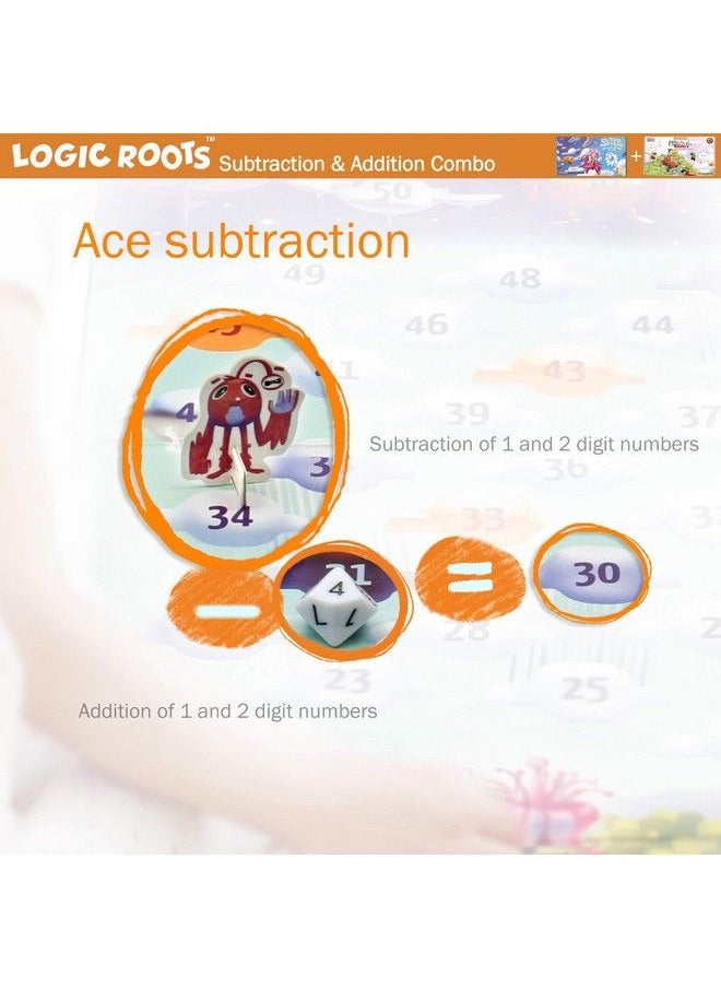 Logic Roots Addition And Subtraction Games Pack Of 2 Cloud Hoppers & Mountain Raiders Math Board Games And Stem Toys For 7 Year And Up Gift For Kids (Girls & Boys) Homeschoolers Grade 1 & Up  - Image 4
