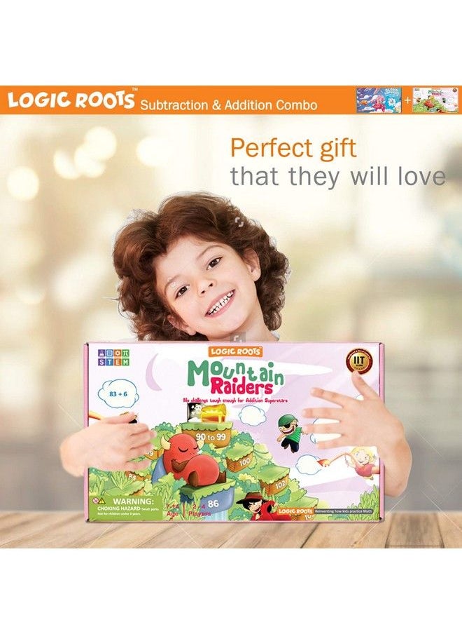 Logic Roots Addition And Subtraction Games Pack Of 2 Cloud Hoppers & Mountain Raiders Math Board Games And Stem Toys For 7 Year And Up Gift For Kids (Girls & Boys) Homeschoolers Grade 1 & Up  - Image 5
