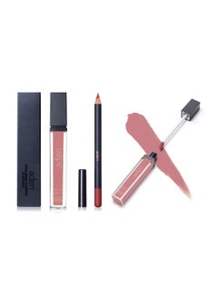 Aden aden - 2 in 1 - Matte Liquid Lipstick & Lip Liner Set - 7ML - Non-Smudge & Quick Drying - Highly Pigmented - Long Duration with Hydration - Made in Italy (07 Nude Elegance) 
