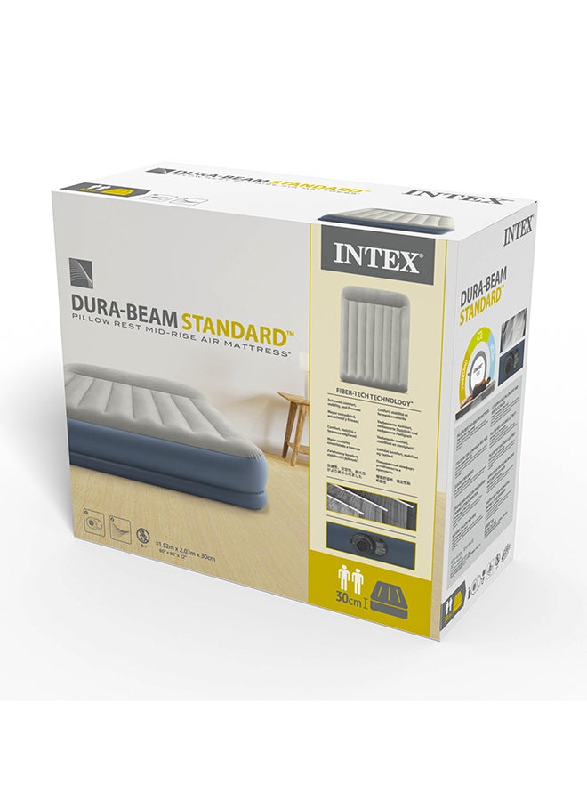 INTEX Dura-Beam Standard Pillow Rest Mid-Rise Air Mattress 30 cm vinyl Grey 152x203x30cm - Image 3