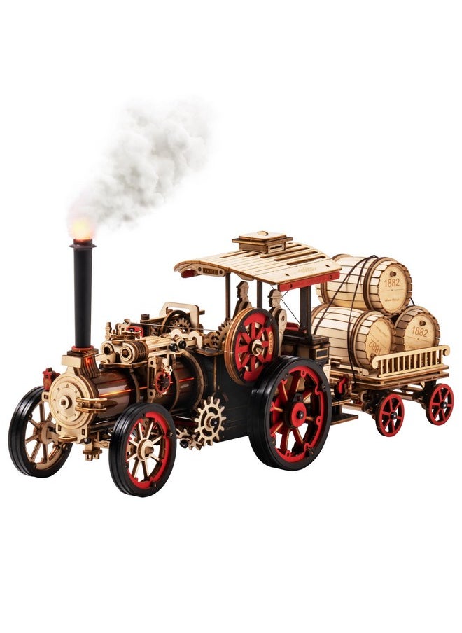 RoWood 3D Puzzles For Adults,Steam Engine Model Kit,1:28 Scale Mechanical Steam Locomotive Wooden Puzzle,469Pcs,Assembly Time 6H, Awesome Gifts For Adults&Teens  - Image 1