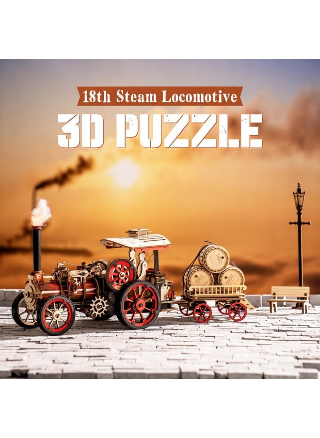 RoWood 3D Puzzles For Adults,Steam Engine Model Kit,1:28 Scale Mechanical Steam Locomotive Wooden Puzzle,469Pcs,Assembly Time 6H, Awesome Gifts For Adults&Teens  - Image 2