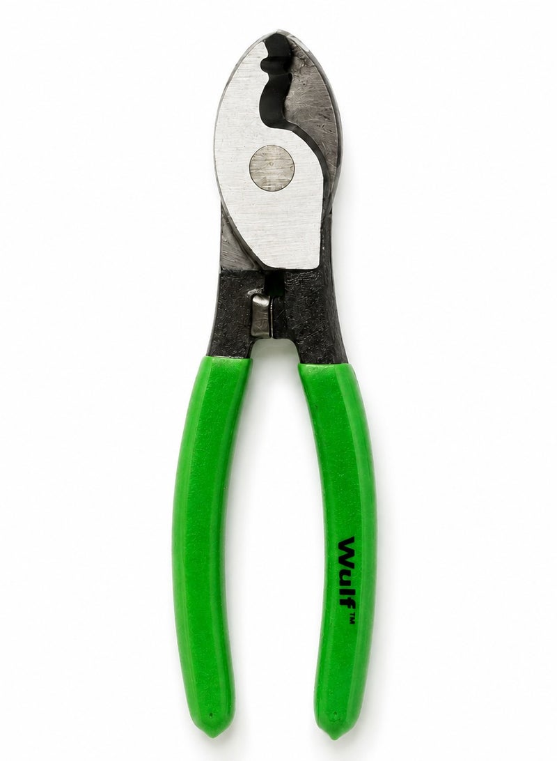 WULF 8 Inch Cable Cutter Heavy Duty Wire Cutting Plier 200mm with Heat Treated Carbon Steel Blades, Non Slip PVC Grip Handle for Electrical Cable, Telecom Wire, Copper & Aluminum DIY Cutting Tool - Image 3