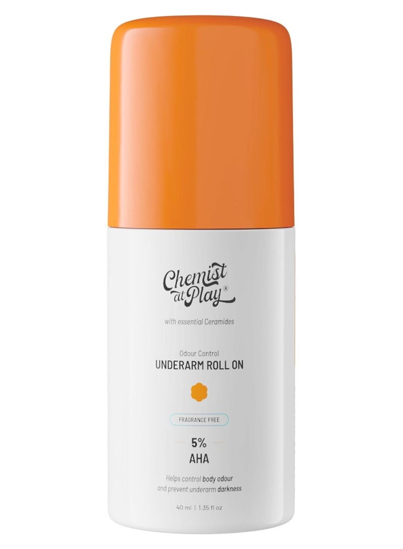 Chemist at Play Underarm Roll-On Fragrance-Free, Odour Control | 40 ml - Image 1