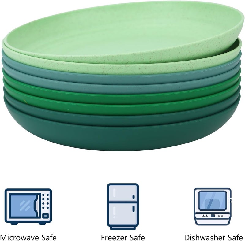 Homienly Dessert  Salad Set  Unbreakable Wheat Straw Plates 810 inch Reusable Green Series - Image 3