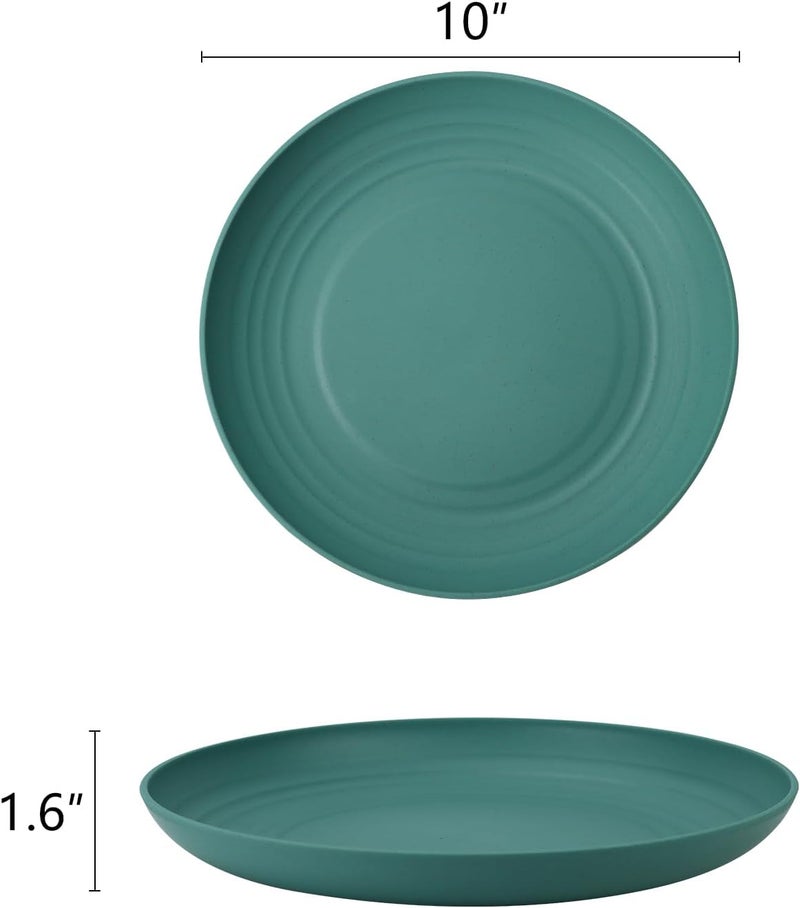 Homienly Dessert  Salad Set  Unbreakable Wheat Straw Plates 810 inch Reusable Green Series - Image 2