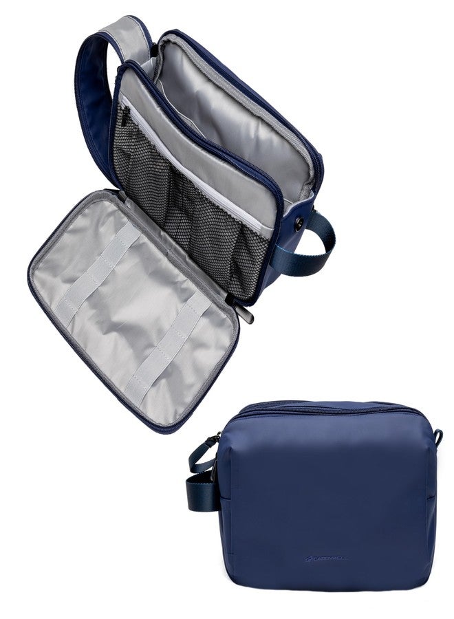 Carrywell (Not Made In China) Toiletry Bag For Men, Shaving Kit, Travel Organizer Dopp Kit, Interior Compartments and Pockets For Toiletries and Accessories, Blue - Image 1